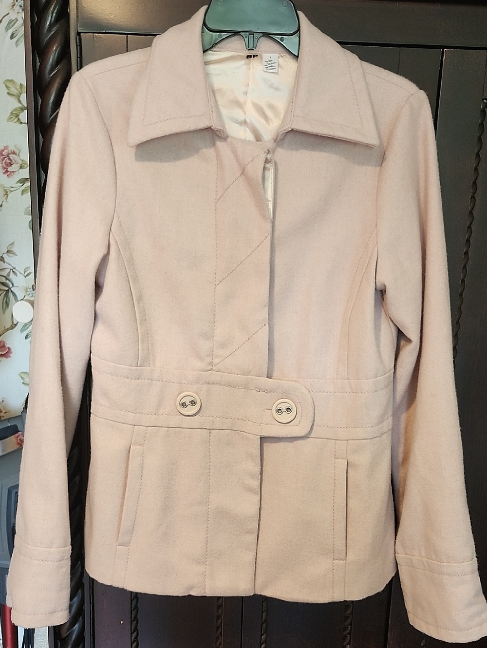 bp Light Pink Belted Pea Coat